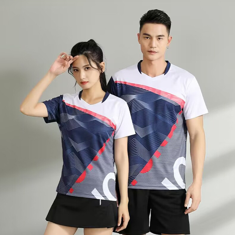 Cross-Border Wholesale Table Tennis Uniforms, Summer Sportswear, Printed Badminton Uniforms, Quick-Drying Women's Short-Sleeved Volleyball and Tennis Suits