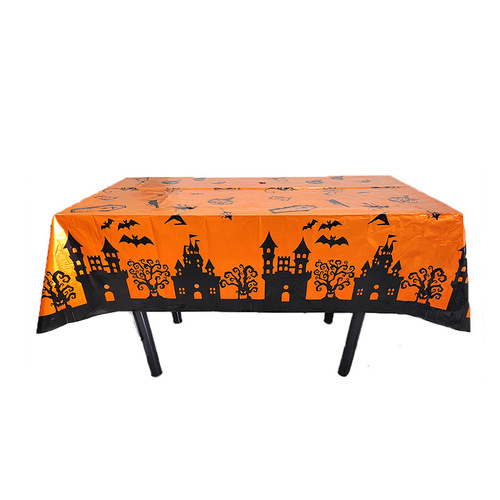 Halloween Pumpkin Skull Party Tablecloth Horror Props Scenery Halloween Party Haunted House Tablecloth