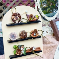 コーヒーフレーバーの手作りフルーツブローチと冷蔵庫用マグネット 母の日