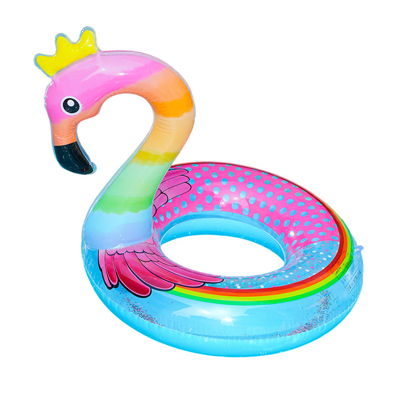 Inventario transfronterizo para aumentar el anillo de natación de flores flamencos con sequinilla, anillo de natación inflable para hombres y mujeres. image 13