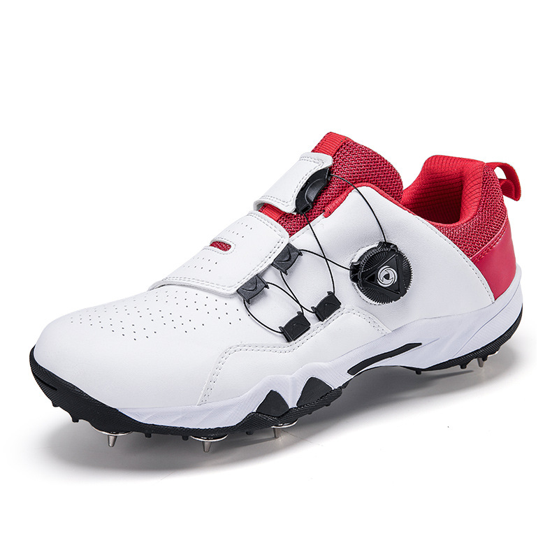 The Same Model of Couple's Baseball Shoes from the Mall, with Rotating Buckle and Fixed Spikes, Suitable for Outdoor Professional Cricket and Competition Sports Shoes