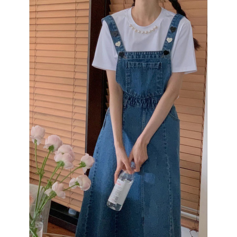 Retro elastic fitted denim dress
