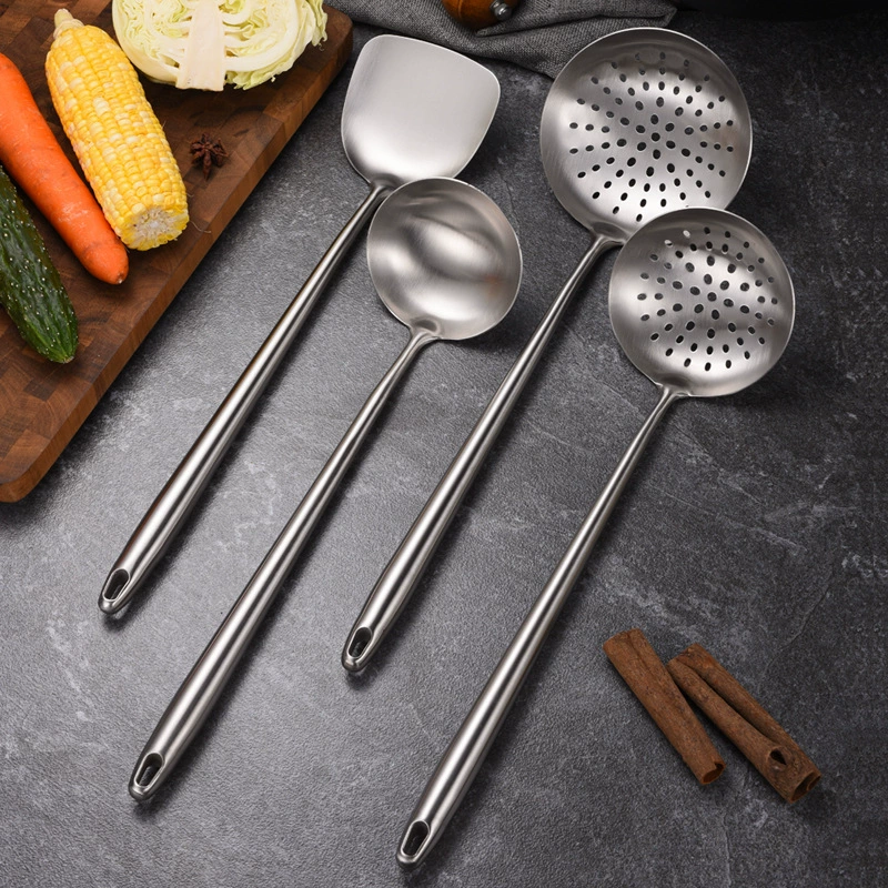 Кухонная утварь из нержавеющей стали шпатель дуршлаг большая суповая ложка Немагнитный утолщенный шпатель с длинной ручкой кухонная утварь