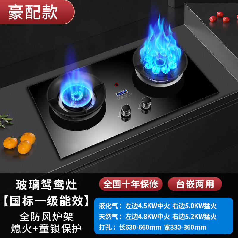 고급스러운 액세서리 + 강화유리 + 9챔버 원앙 + 방풍 스토브 랙 + 타이밍 기능