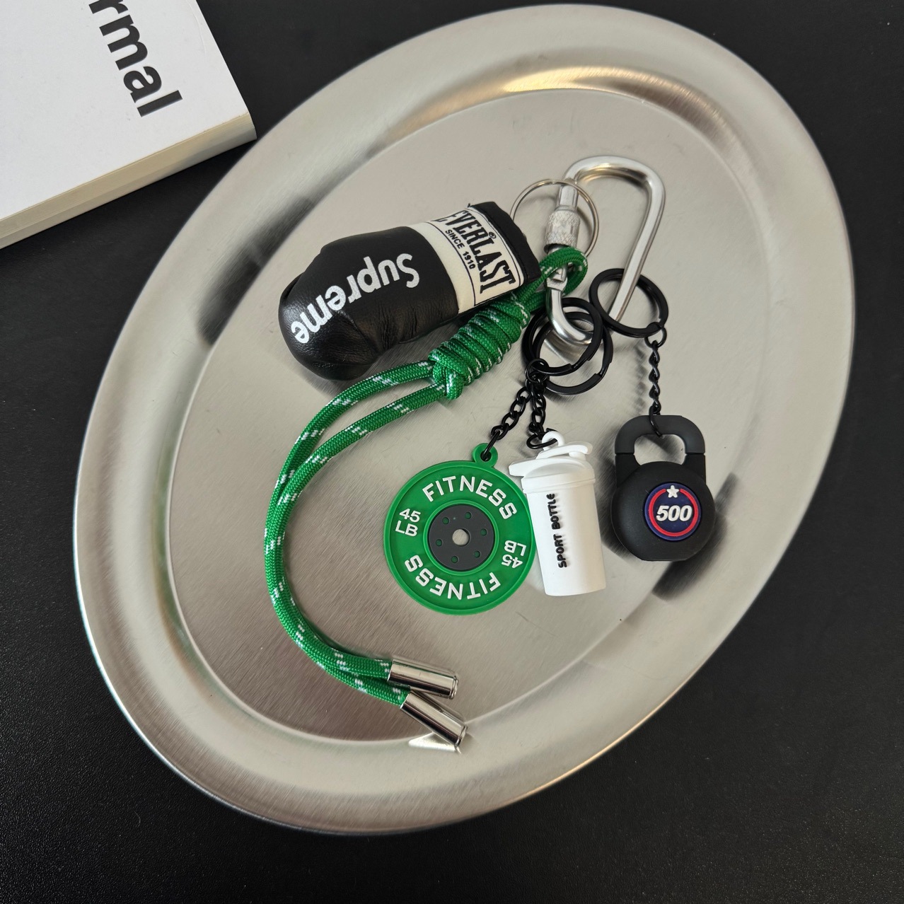 Green sports m style pendant + black boxing gloves