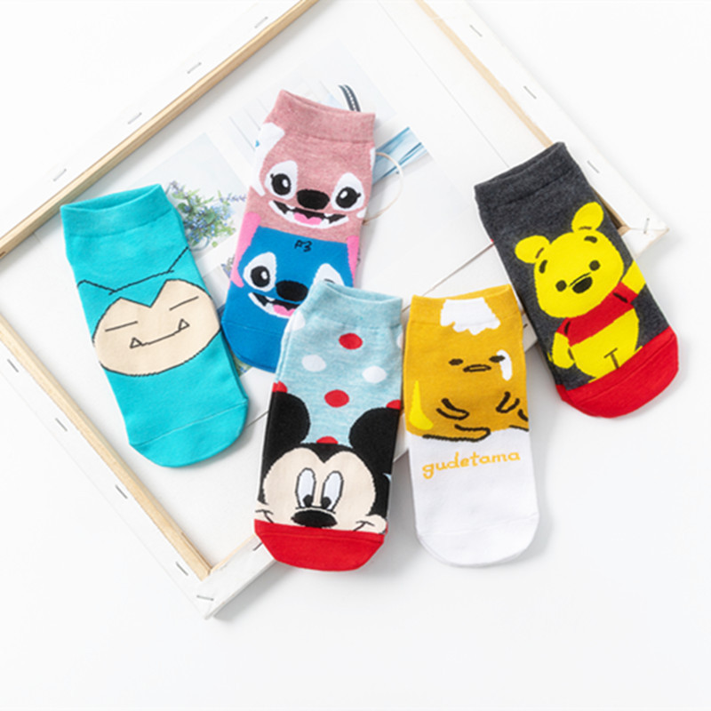 Calcetines de comercio exterior nuevos calcetines de dibujos animados lindos calcetines de mujer casuales coreanos calcetines cortos superficiales ventas directas