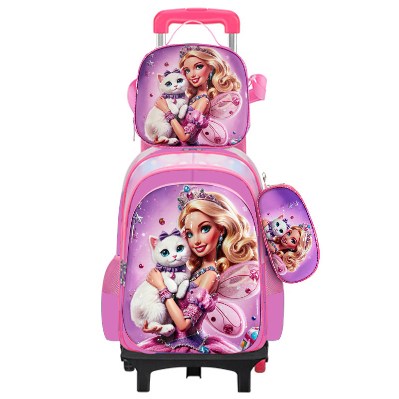 Transfronterizo 3D estereoscópico de tres piezas bolsas escolares para estudiantes de primaria Caza de brujas de cáscara dura de dibujos animados de gran capacidad bolsas escolares de varilla de tracción para hombres y mujeres