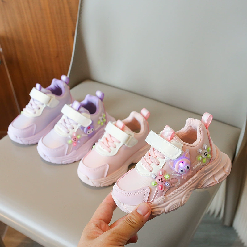Спортивная обувь для девочек мультфильм кроссовки 2025 весна новая корейская детская обувь кожаная обувь на мягкой подошве обувь для девочек повседневная обувь