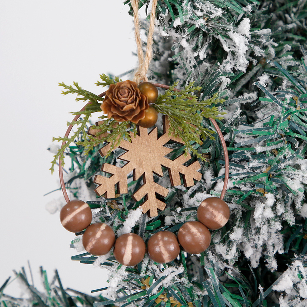 Adorno Navideño Transfronterizo, Guirnalda de Piñas de Pino, Decoración para Árbol de Navidad, Colgante de Copo de Nieve, Hojas Simuladas, Frutos Rojos, Adorno Colgante DIY