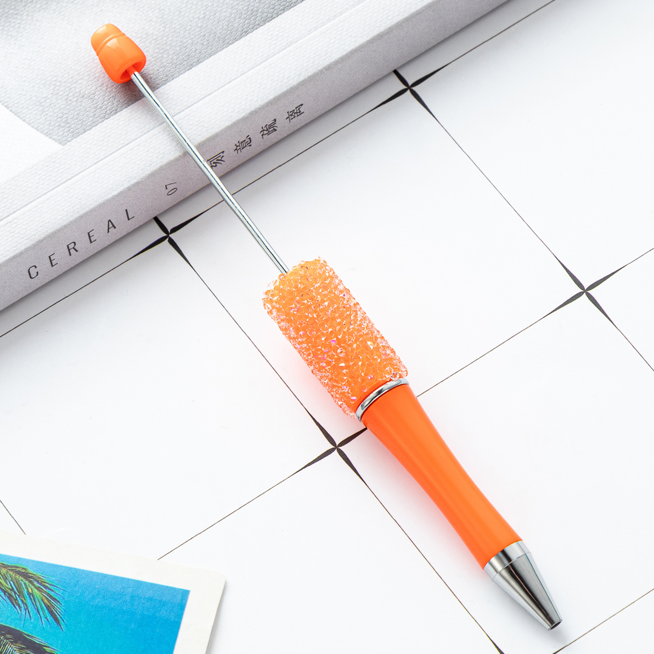 Pluma de cuentas de azúcar de bricolaje creativo Spot al por mayor Gypsophila Rhinestone Pen de parche hecho a mano Pluma de cuentas multicolor