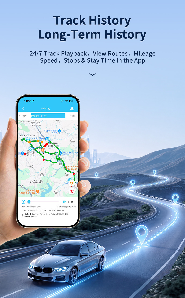 GPS tracker, low power consumption, portable, 4G, Beidou positioning, for car anti-theft, pet tracking, and personal safety, preventing loss