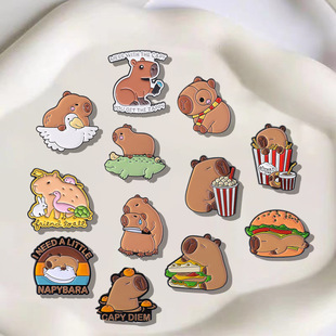 New cute kappibala series brooch creative personality cartoon capybara shape suit badge