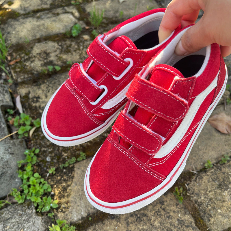 VS zapatos de lona para niños zapatos casuales de baja altura zapatos de skate para niños velcro zapatos deportivos para niños mayores zapatos de skate para niñas otoño