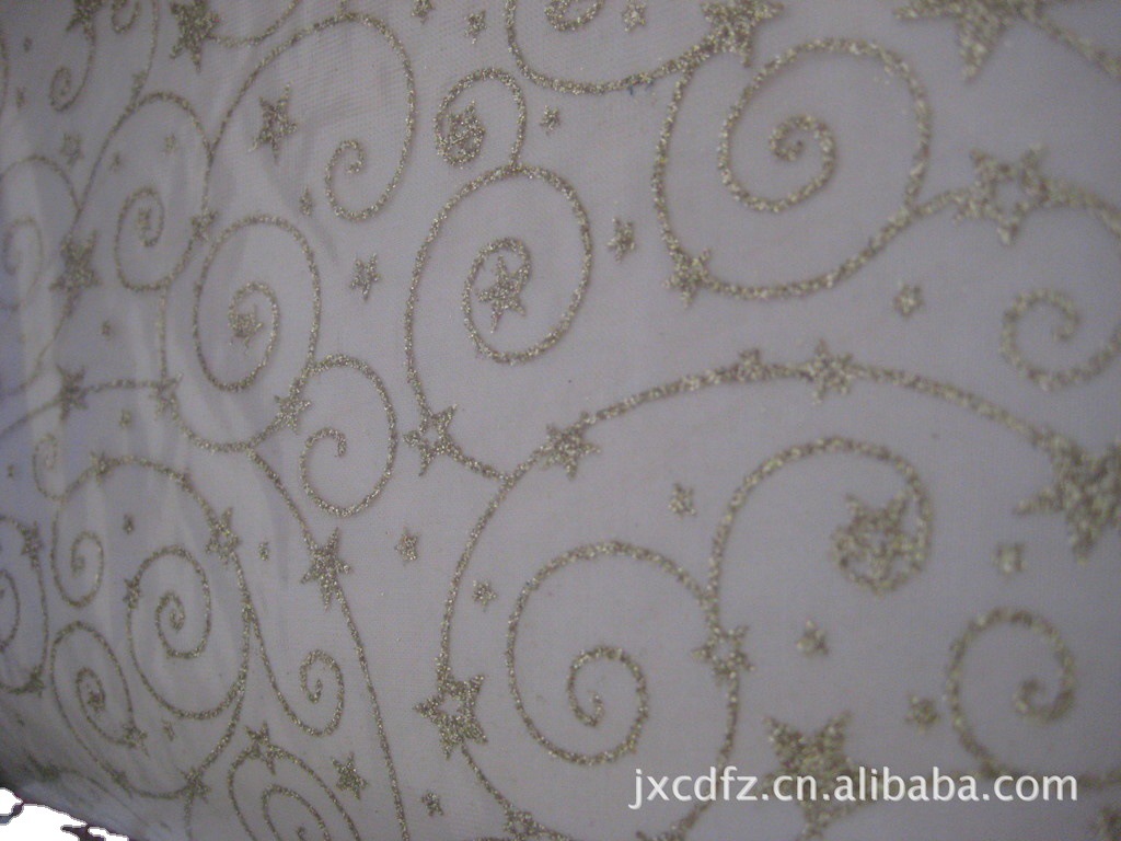 印花珍珠纱 印金珍珠纱 印金纱 闪粉纱 各种欧根纱产品