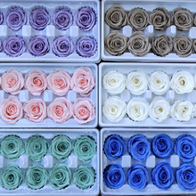 B级永生花玫瑰3-4厘米10/盒装成品手工DIY制作圣诞节礼物礼盒配材