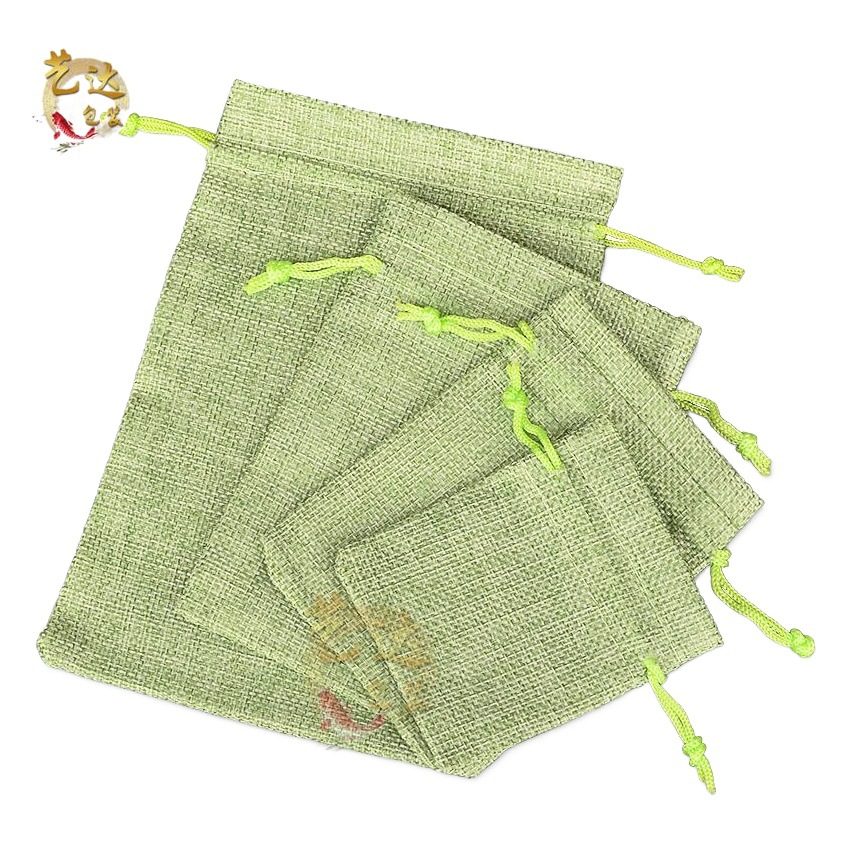 Venta al por mayor de la joyería de lino doble bolso de cordón Wenwan pulsera de almacenamiento bolsa de brocado bolsa de cordón