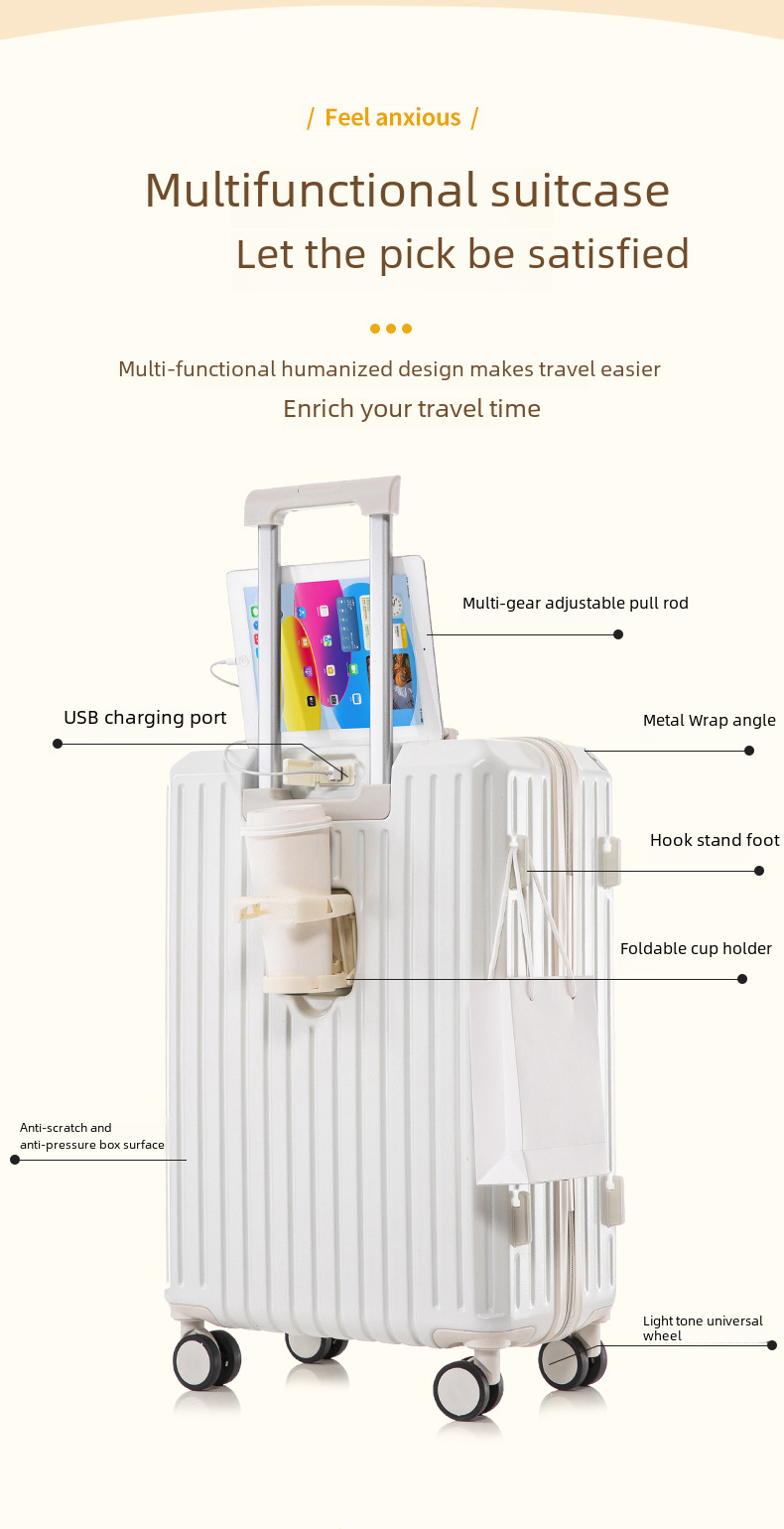 Ins luggage case 20 inch trolley case large capacity suitcase 24 inch anti-fall universal wheel luggage small boarding case