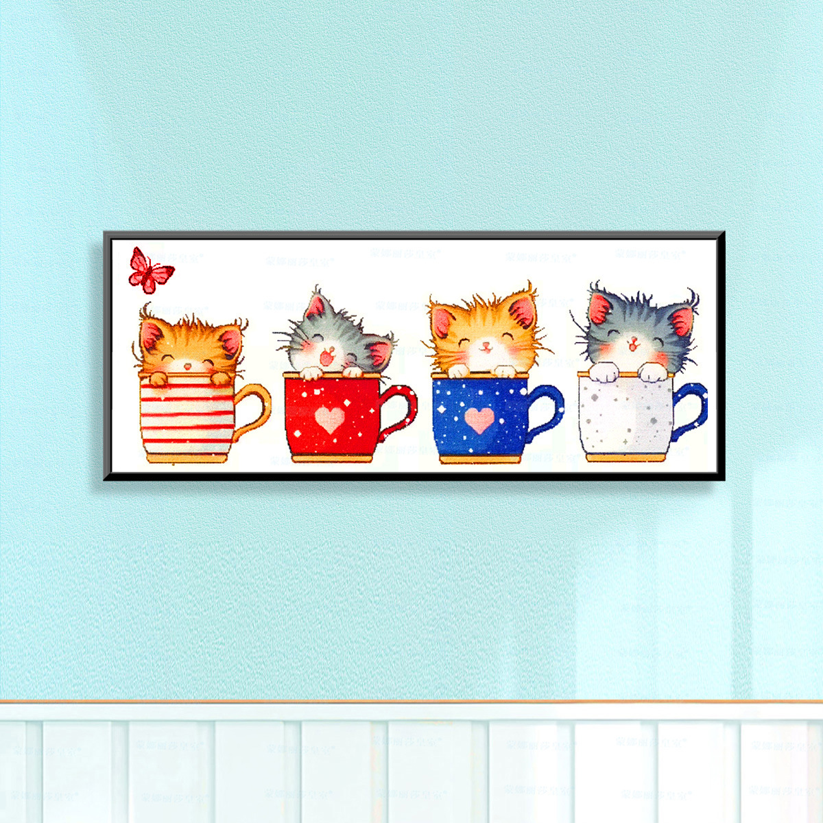 Mona Lisa Real Taza de menú de bordado cruzado gato nuevo estilo moderno minimalista lindo animal curado sala de estar bordado a mano image 4