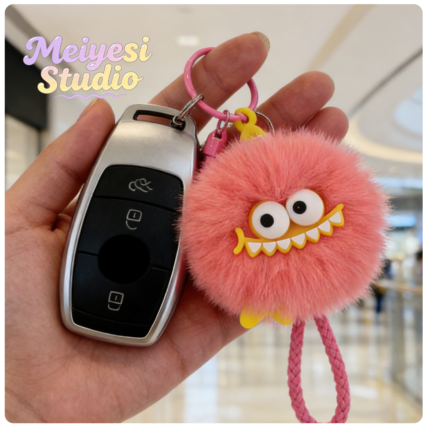 Bonita pequeña sociedad de dinosaurios imitación de cabello de cabello colgante de piel de hierba super lindo juguete de peluche llaveras muñecas colgante de dinosaurio al por mayor