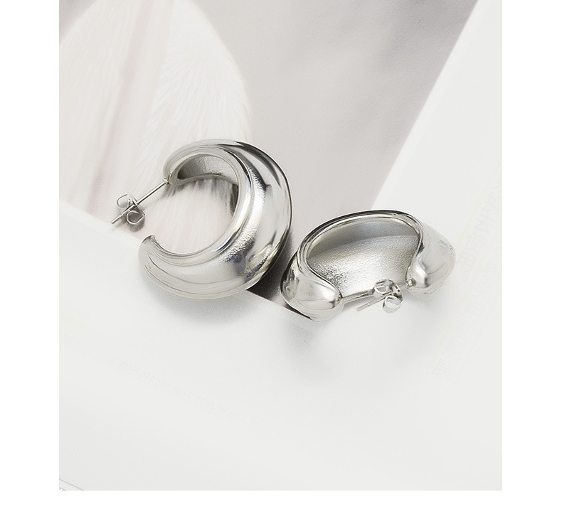 fashion simple geometric C-shaped earrings titanium steel  earrings