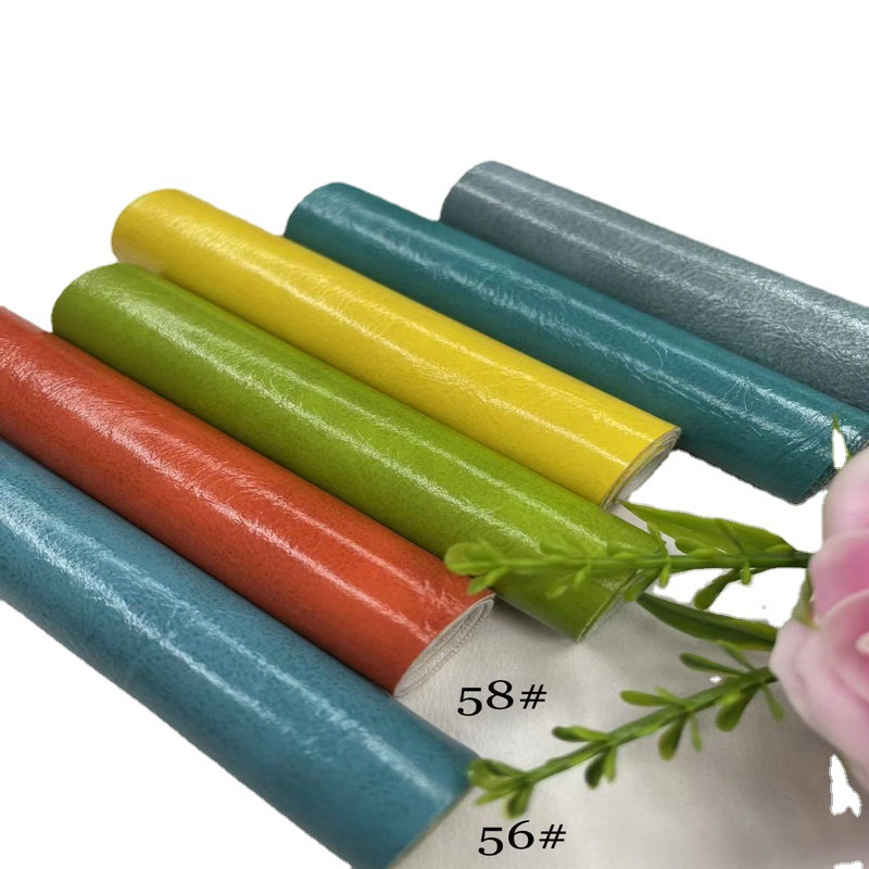 Spot Oil Waxed Leather Pvc Leather 0.7 Thick Brushed Elastic Bottom Artificial Leather Luggage Leather Home Decoration Fabric