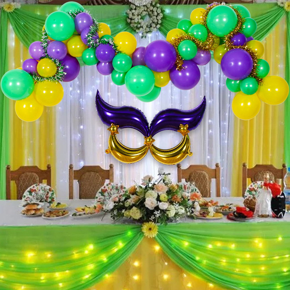 Tren transfronterizo Hawaii Carnival Carnival Theme Globo 5 pulgadas 10 pulgadas amarillo púrpura verde diseño de cumpleaños globo