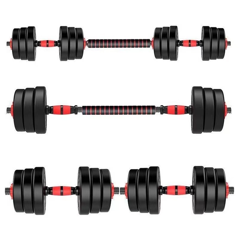 ダンベル男性家庭用フィットネス機器は重量調整可能な中実20kgゴムバーベルセットを組み合わせて取り外し可能|undefined