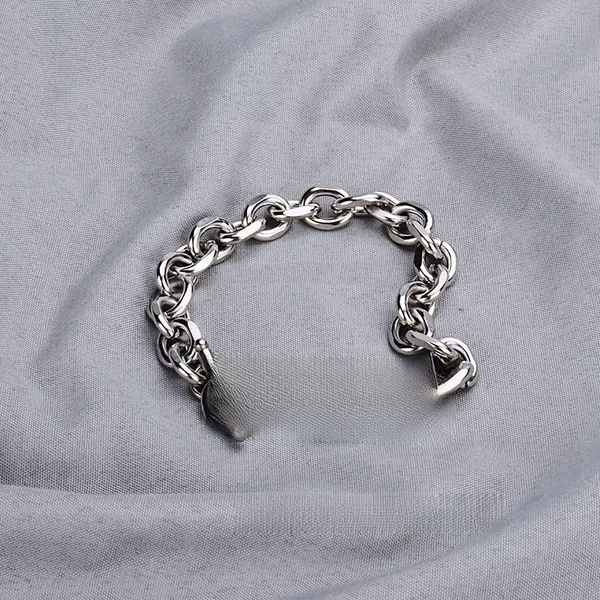 Korean fashion otbuckle Bracelet Men's personality simple thick bracelet hip-hop Internet celebrity student titanium steel jewelry trend