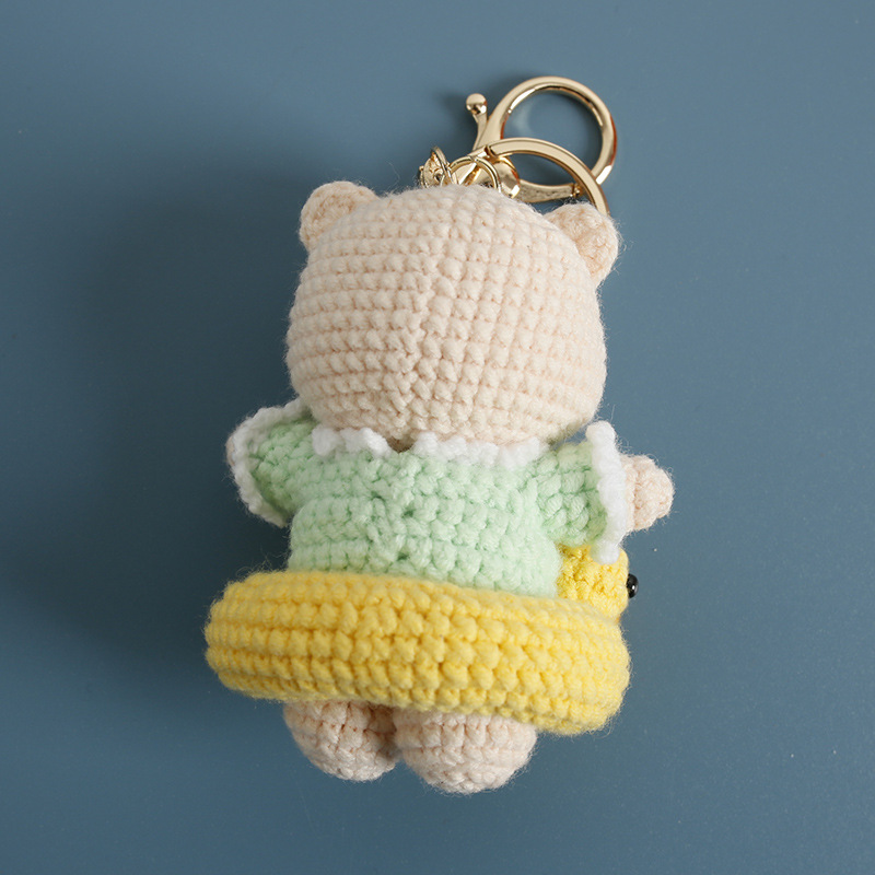 Anillo de gancho de lana cerdo muñeca de industria pesada de tejido a mano colgante de cerdo nuevo producto colgante de automóvil hecho a mano