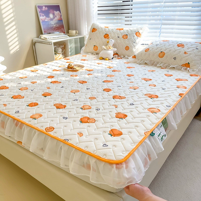 Summer silk mat, set, sheet, 3 piece set, washable