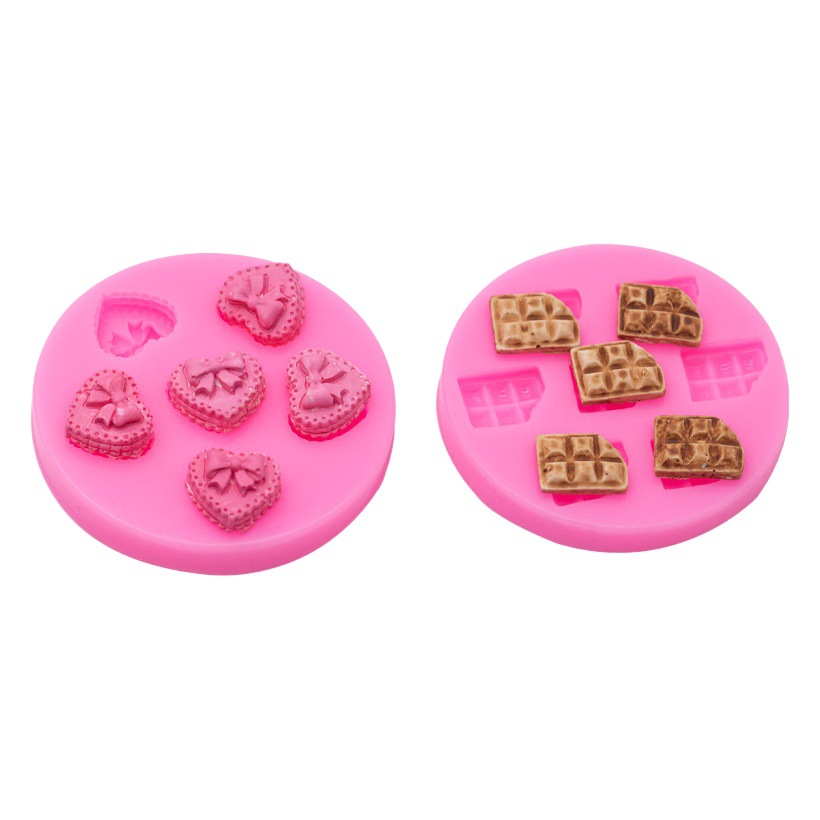 Mini simulación galleta postre helado pastel de silicona molde alimentos y juego arcilla cerámica suave