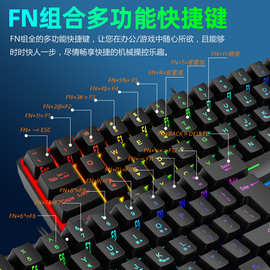 现货k401笔记本台式61键有线游戏小型键盘RGB光机械手感键盘