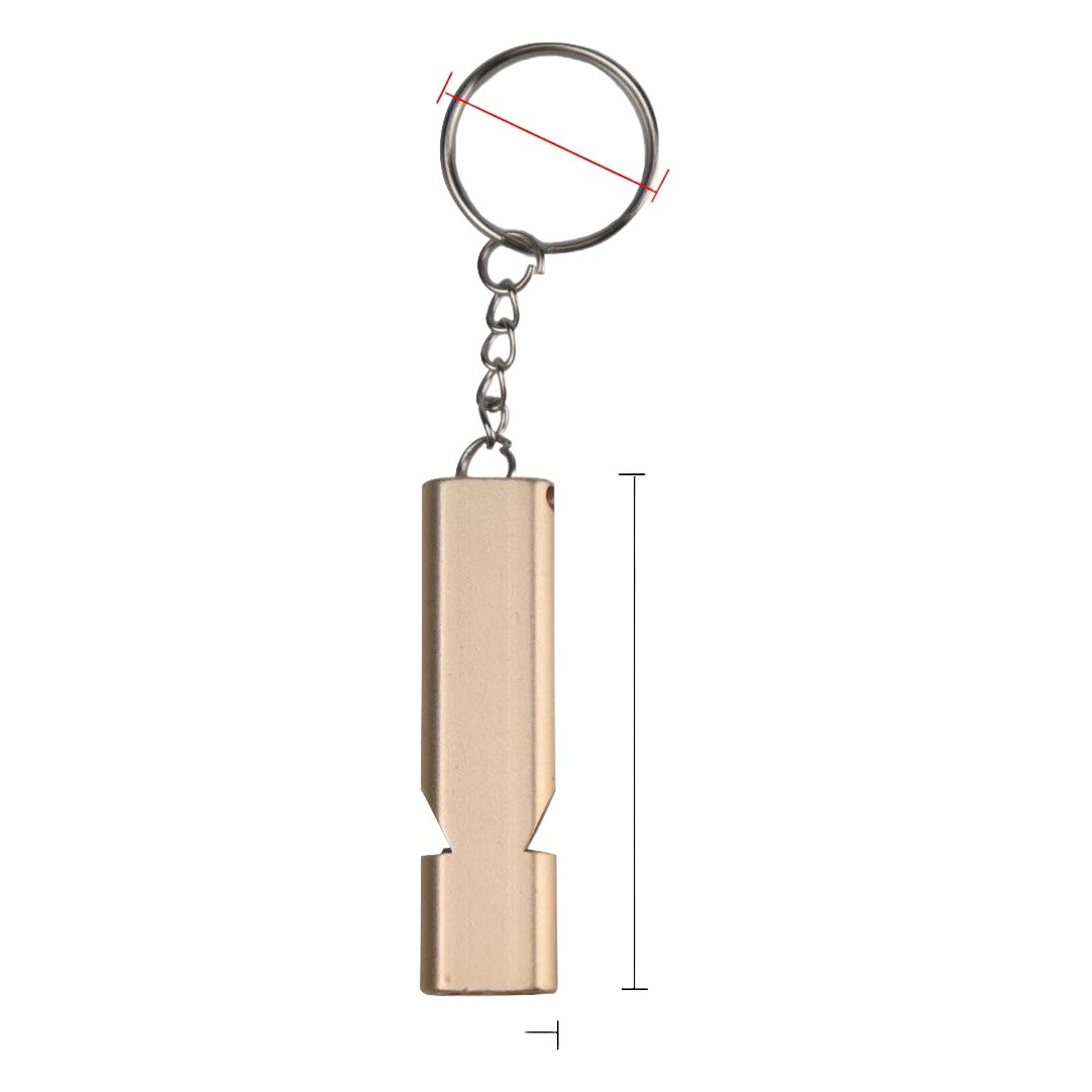 Flat aluminum alloy dual frequency survival whistle double tube outdoor survival rescue whistle equipment EDC tool