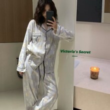 METWO维家同款睡衣（到‮三手‬件套）送眼罩长袖长裤家居服跨境
