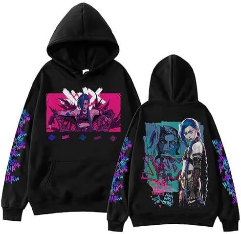 ZIMUHENAI Arcane-Jinx Hoodie With Pockets, Men'S And Wom