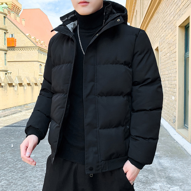 Abrigo acolchado de algodón de ladrillo transfronterizo para hombre 2021 Invierno moda marca de moda con capucha Abrigo acolchado de algodón de todo el Partido Abrigo acolchado de algodón forro polar engrosado más tamaño