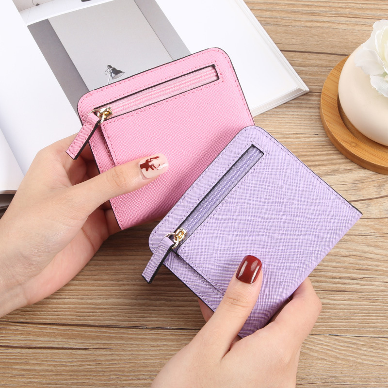 European and American Cross-Border Amazon New Women's Short Wallet, Lightweight and Compact, Fashionable Folding Small Wallet for Students