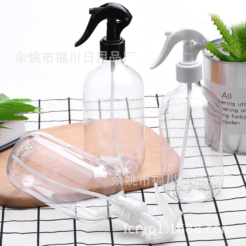 工厂供应28牙L09小老鼠 500ml细脖透明pet塑料瓶手扣式喷雾小喷瓶