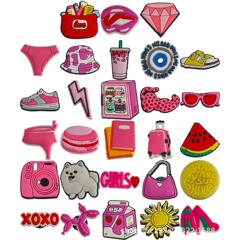 可愛卡通洞洞鞋鞋花鞋扣派對手環裝飾扣PVC軟膠鞋扣跨境電商鞋輔