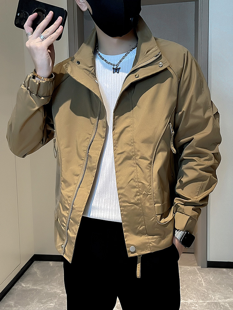 Chaqueta de hombre nuevo 2024 ropa de trabajo de la marca de moda chaqueta de cuello alto