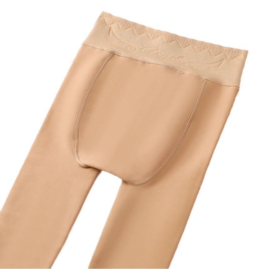 Осенне-зимние леггинсы телесного цвета на бедрах из утолщенной натуральной кожи на флисовой подкладке, колготки, женские легкие артефактные водно-легкие брюки