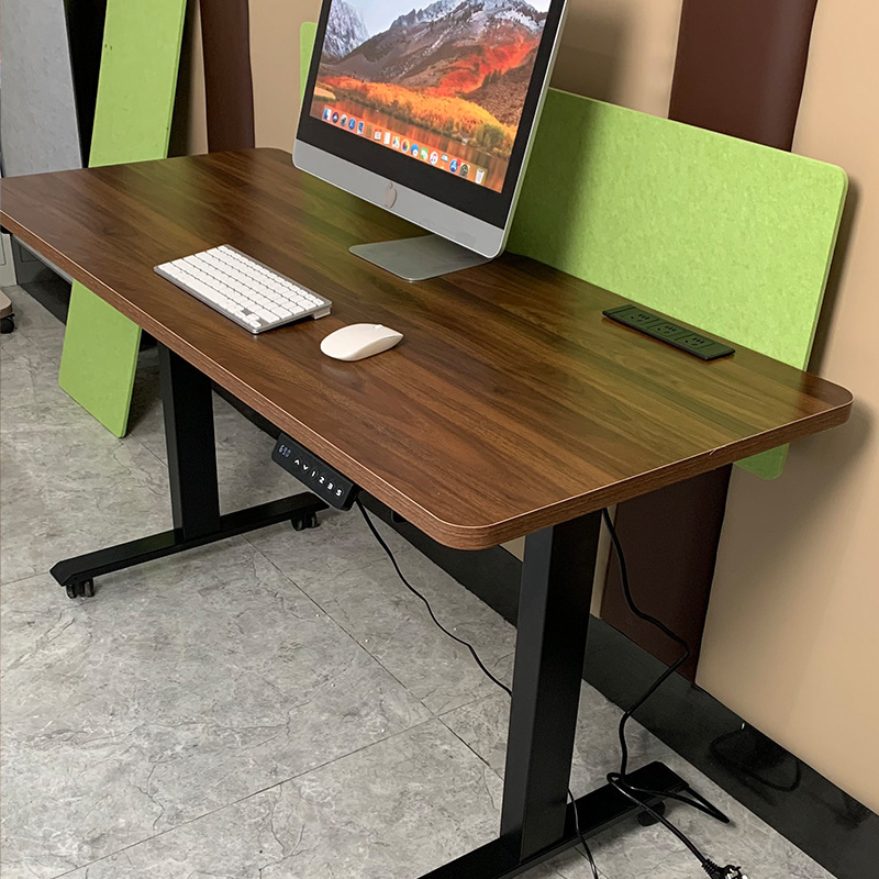 New Product with Screen and Plug-In Dual Motor Electric Lift Table Computer Desk Office Desk Liftable Desk Study Table
