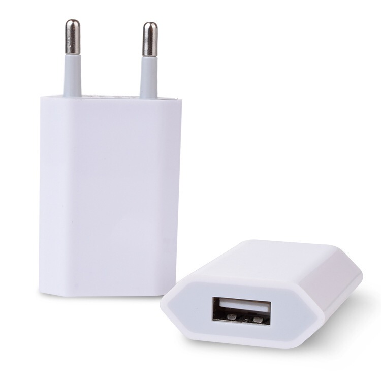 Suitable for Apple 4 generation European standard charger iphone4s mobile phone single port USB charging head flat 5V1A charger