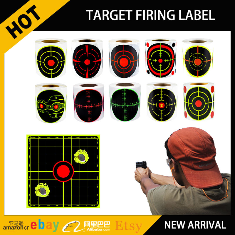 亚马逊eBay跨境外贸标签纸射击靶贴标签荧光色飞溅靶纸 射击靶纸