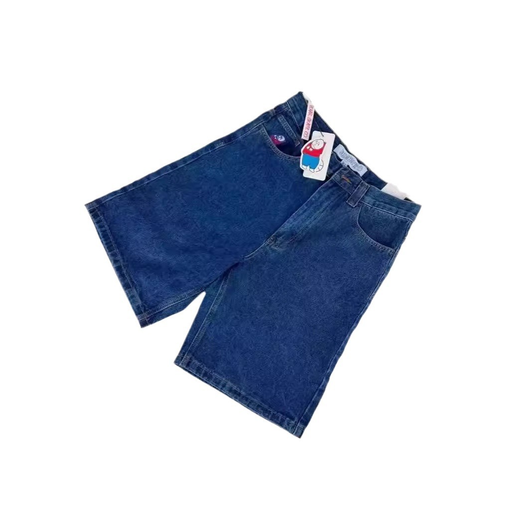 Comercio electrónico transfronterizo nuevo Polar Big Boy jeans blancos Hip Hop patrón de dibujos animados bordado jeans sueltos Y2K