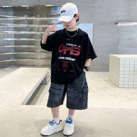 男童短袖T恤夏装2026新款儿童夏季半袖大童夏款上衣男孩POL衫衣服
