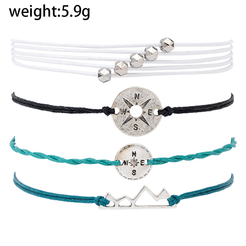 Plating Design Beach Tortoise Starfish Flower Alloy Rope Shell Wholesale Bracelets
