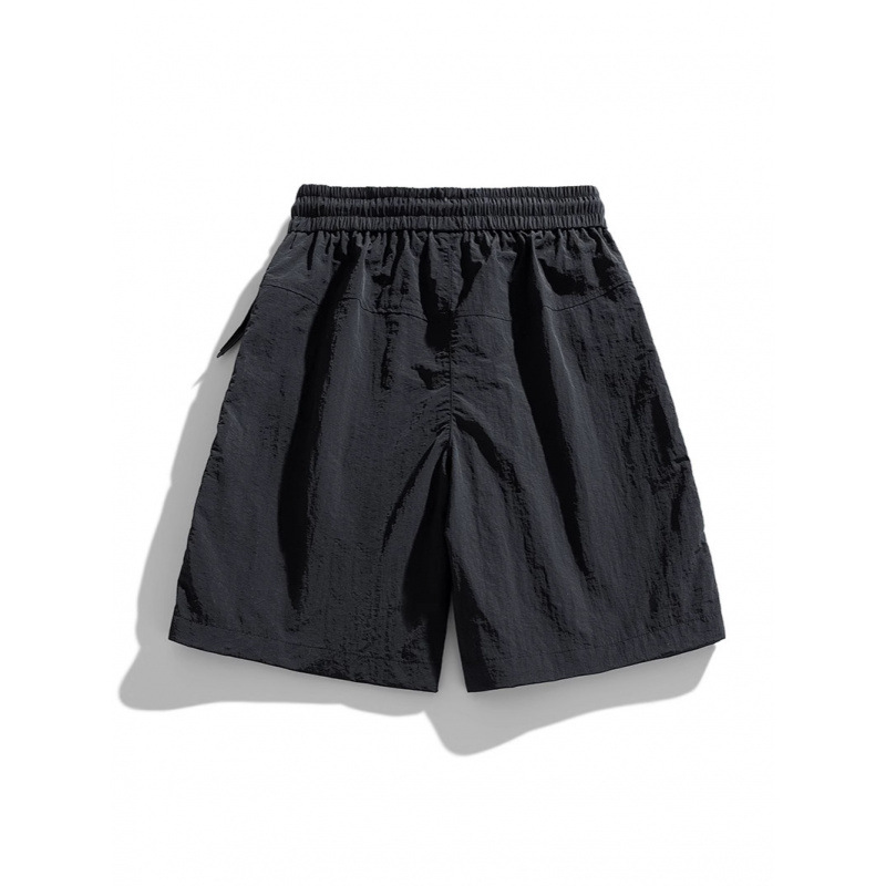 2025 moda hombre todo-fósforo verano delgado multibolsillos elástico casual suelto de secado rápido pantalones de cinco puntos