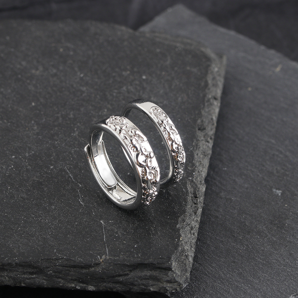 Pixiu Ring Men's Trendy Niche Index Finger Single Ring Students Simple Cold Style Men's Open Ring