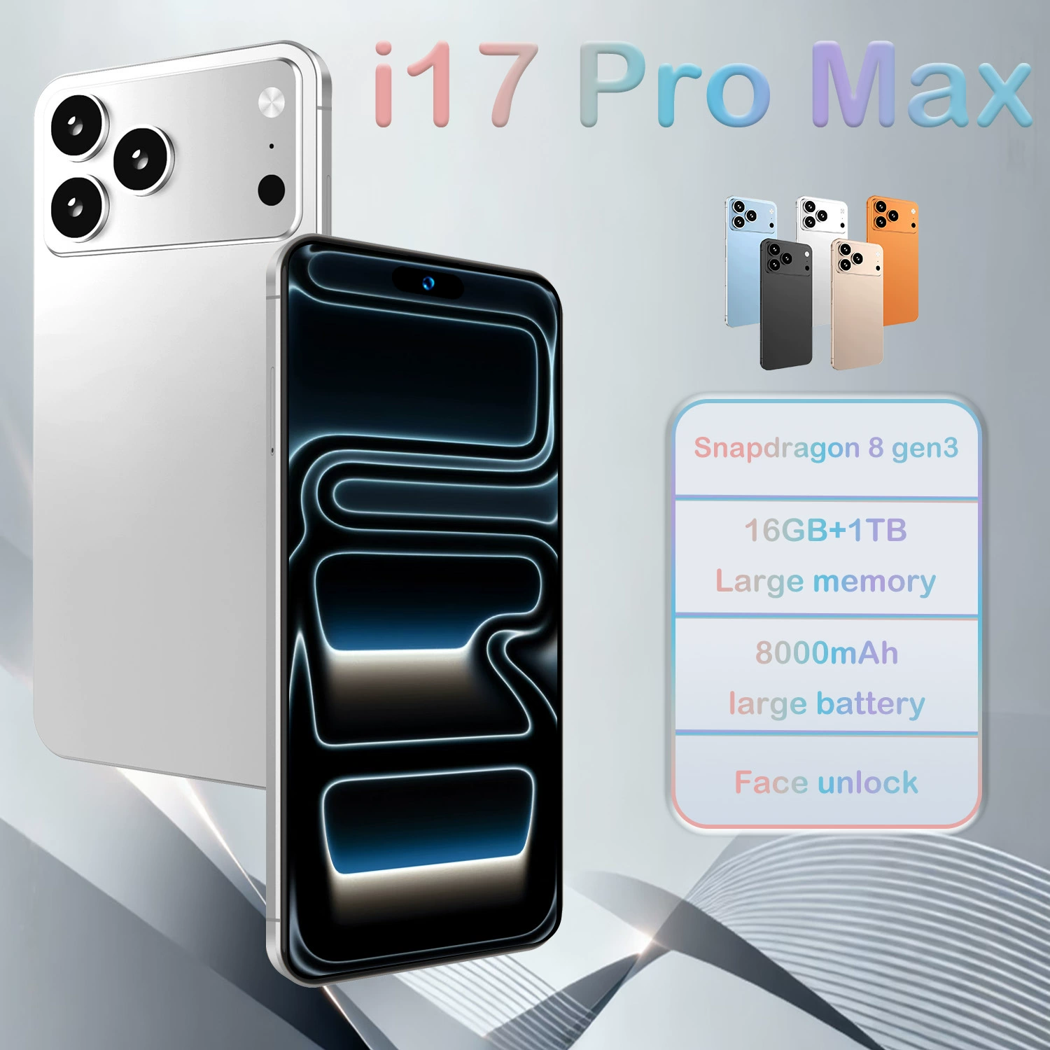 Смартфон Pro, умные часы, Intel Core i17, 17 Pro Max, 4G, Android, 3"